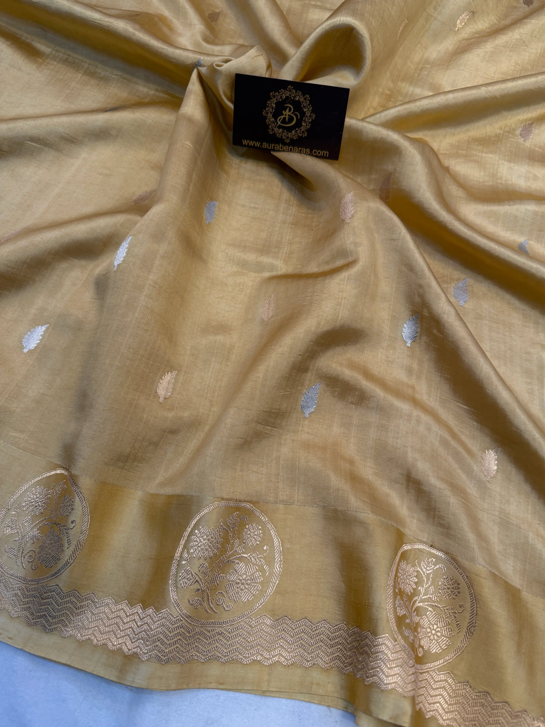 Golden Pure Silk Handloom Banarasi Saree