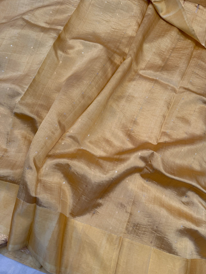 Golden Pure Silk Handloom Banarasi Saree