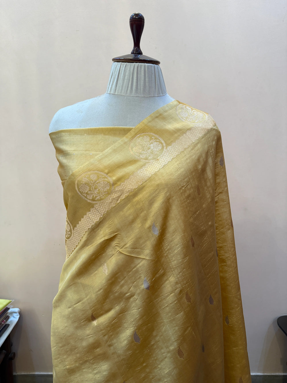 Golden Pure Silk Handloom Banarasi Saree