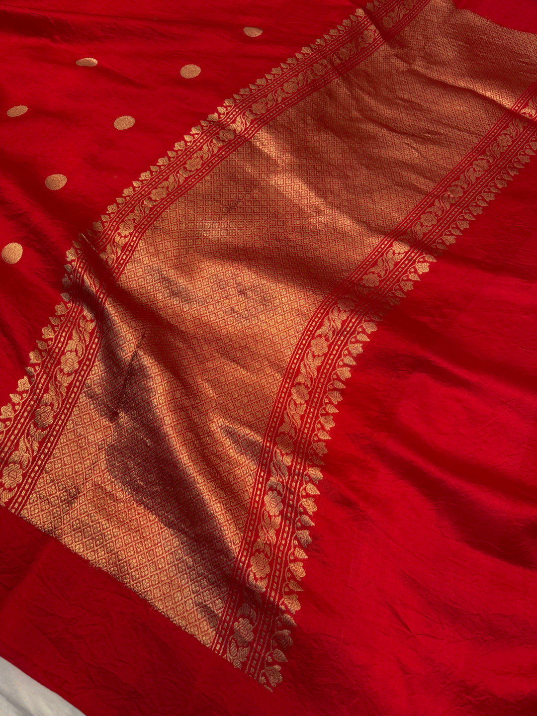 Red Pure Silk Handloom Banarasi Saree