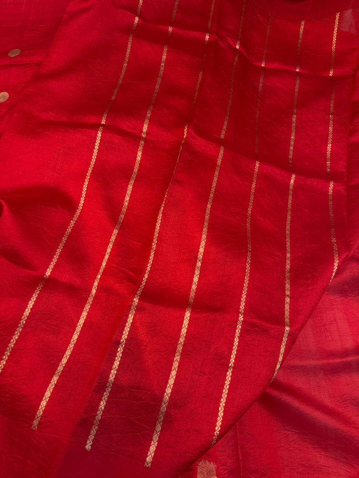 Red Pure Silk Handloom Banarasi Saree