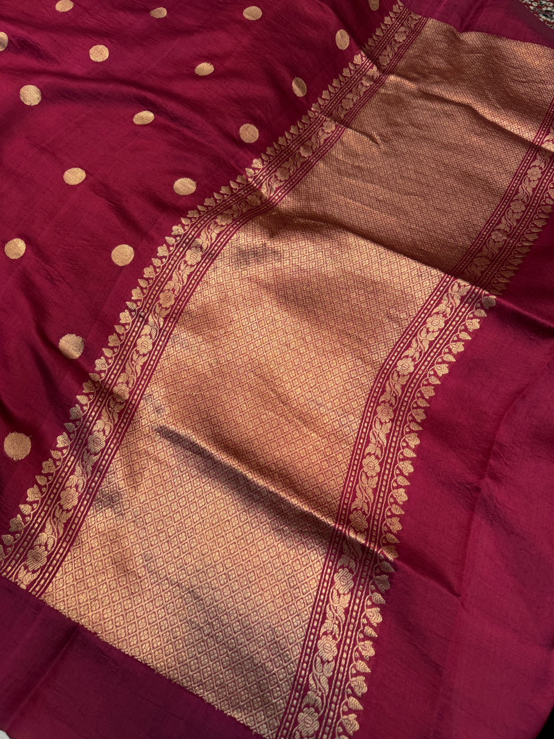 Maroon Pure Silk Handloom Banarasi Saree