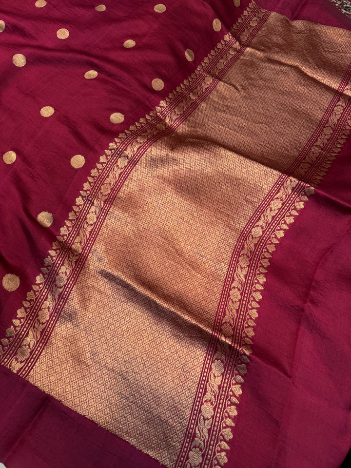 Maroon Pure Silk Handloom Banarasi Saree