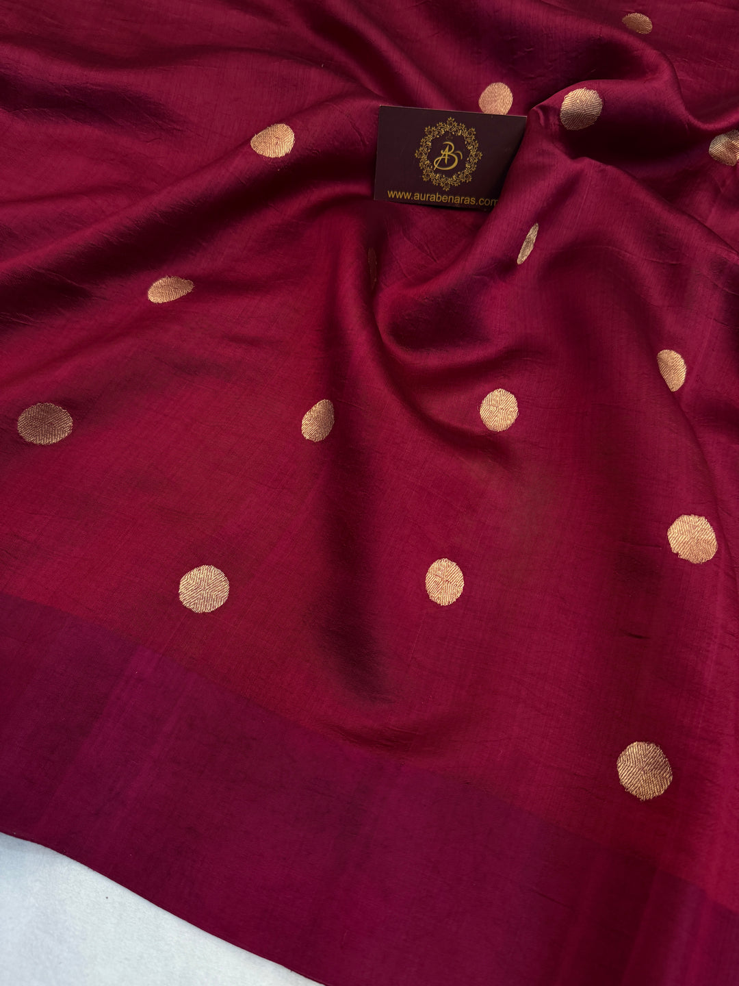 Maroon Pure Silk Handloom Banarasi Saree