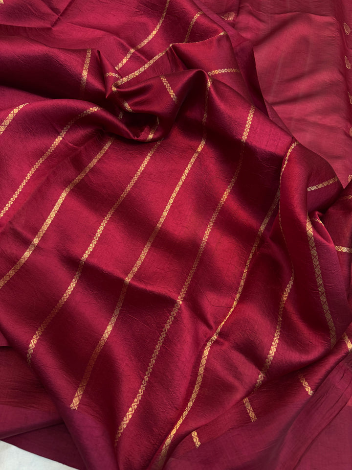 Maroon Pure Silk Handloom Banarasi Saree