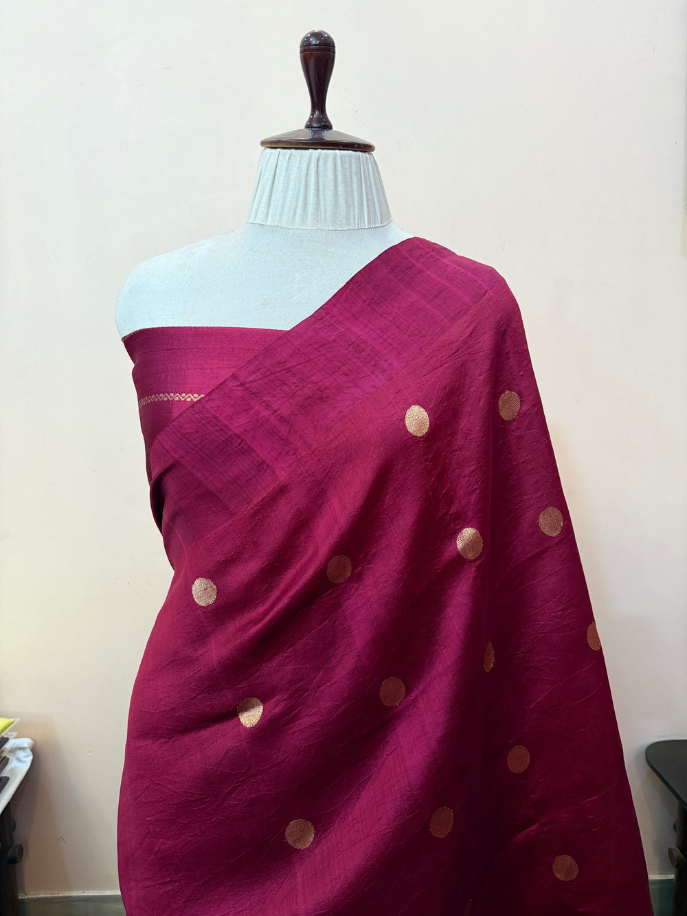 Maroon Pure Silk Handloom Banarasi Saree