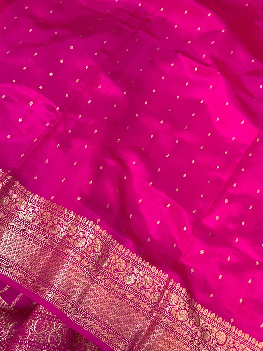 Rani Pink Pure Banarasi Handloom Silk Saree - Aura Benaras