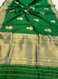 Green Pure Banarasi Handloom Silk Saree - Aura Benaras