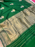 Green Pure Banarasi Handloom Silk Saree - Aura Benaras