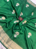 Green Pure Banarasi Handloom Silk Saree - Aura Benaras