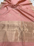 Old Rose Pure Banarasi Handloom Silk Saree - Aura Benaras