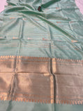 Pani Blue Pure Banarasi Handloom Silk Saree - Aura Benaras