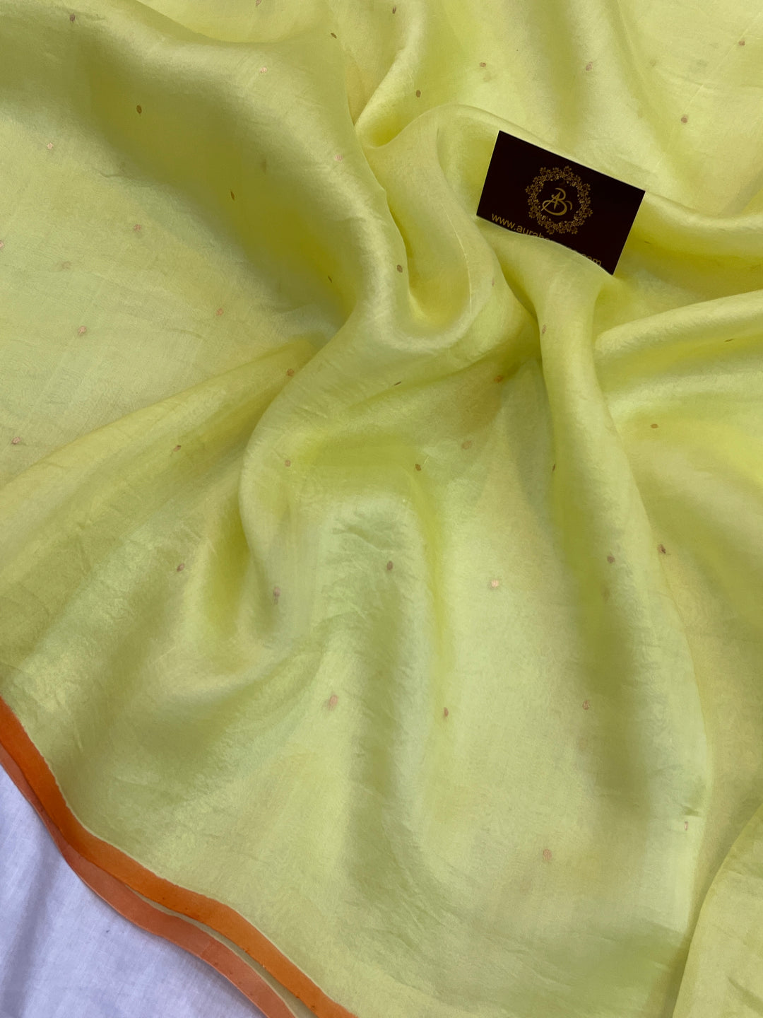 Summer Yellow Pure Kora Silk Handloom Banarasi Saree