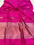 Rani Pink Pure Banarasi Handloom Silk Saree - Aura Benaras