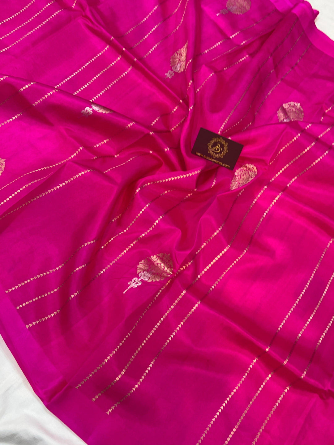 Rani Pink Pure Banarasi Handloom Silk Saree - Aura Benaras