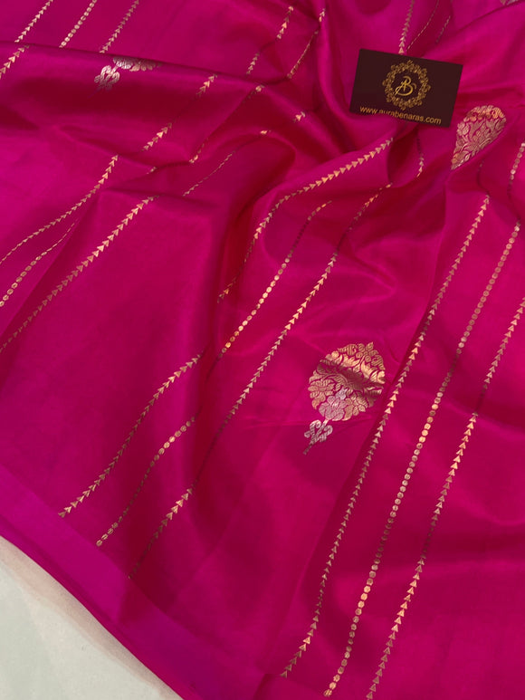 Rani Pink Pure Banarasi Handloom Silk Saree - Aura Benaras