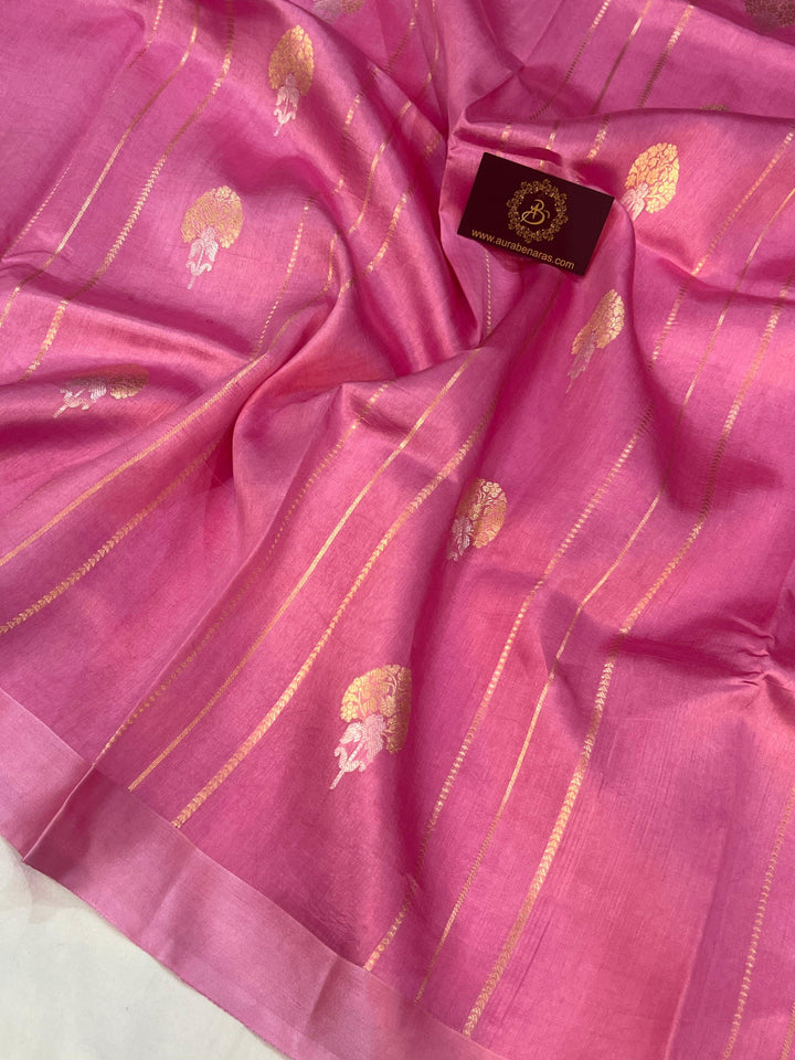 Mauve Pure Banarasi Handloom Silk Saree - Aura Benaras
