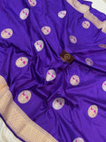 Purple Banarasi Handloom Katan Silk Saree - Aura Benaras