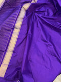 Purple Banarasi Handloom Katan Silk Saree - Aura Benaras