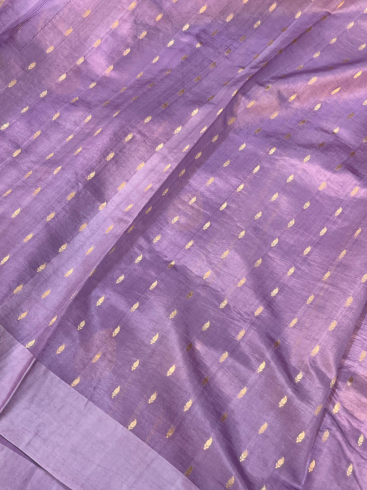 Lavender Pure Banarasi Handloom Silk Saree - Aura Benaras