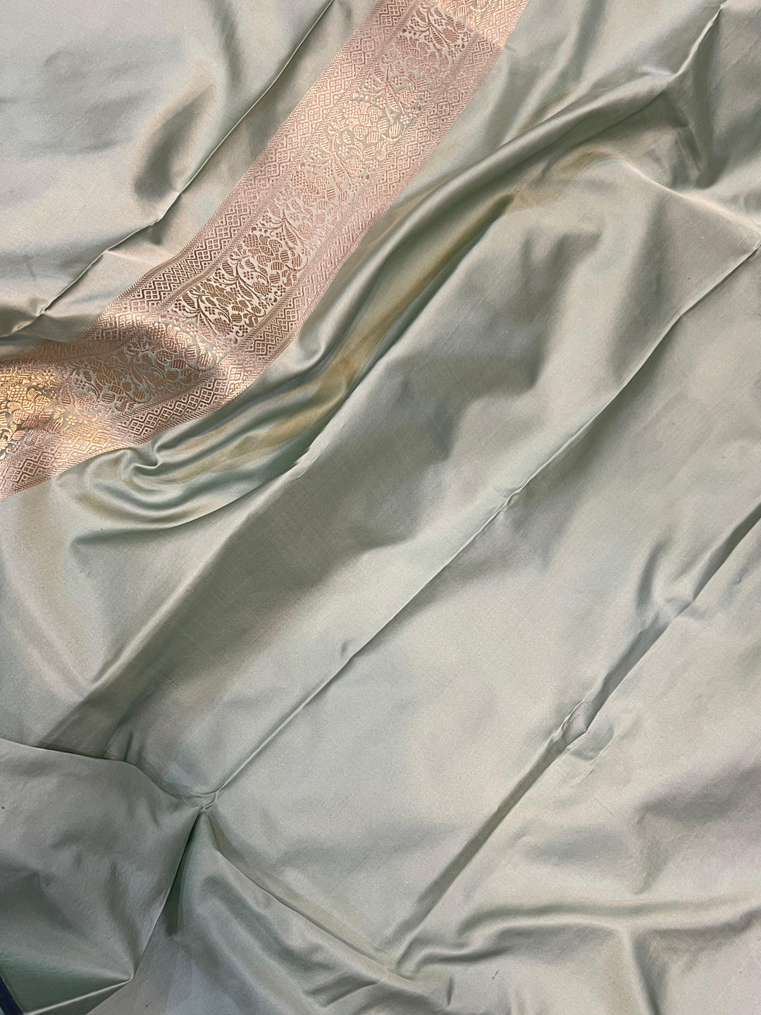 Plain unstitched blouse included with pure Banarasi satin silk saree