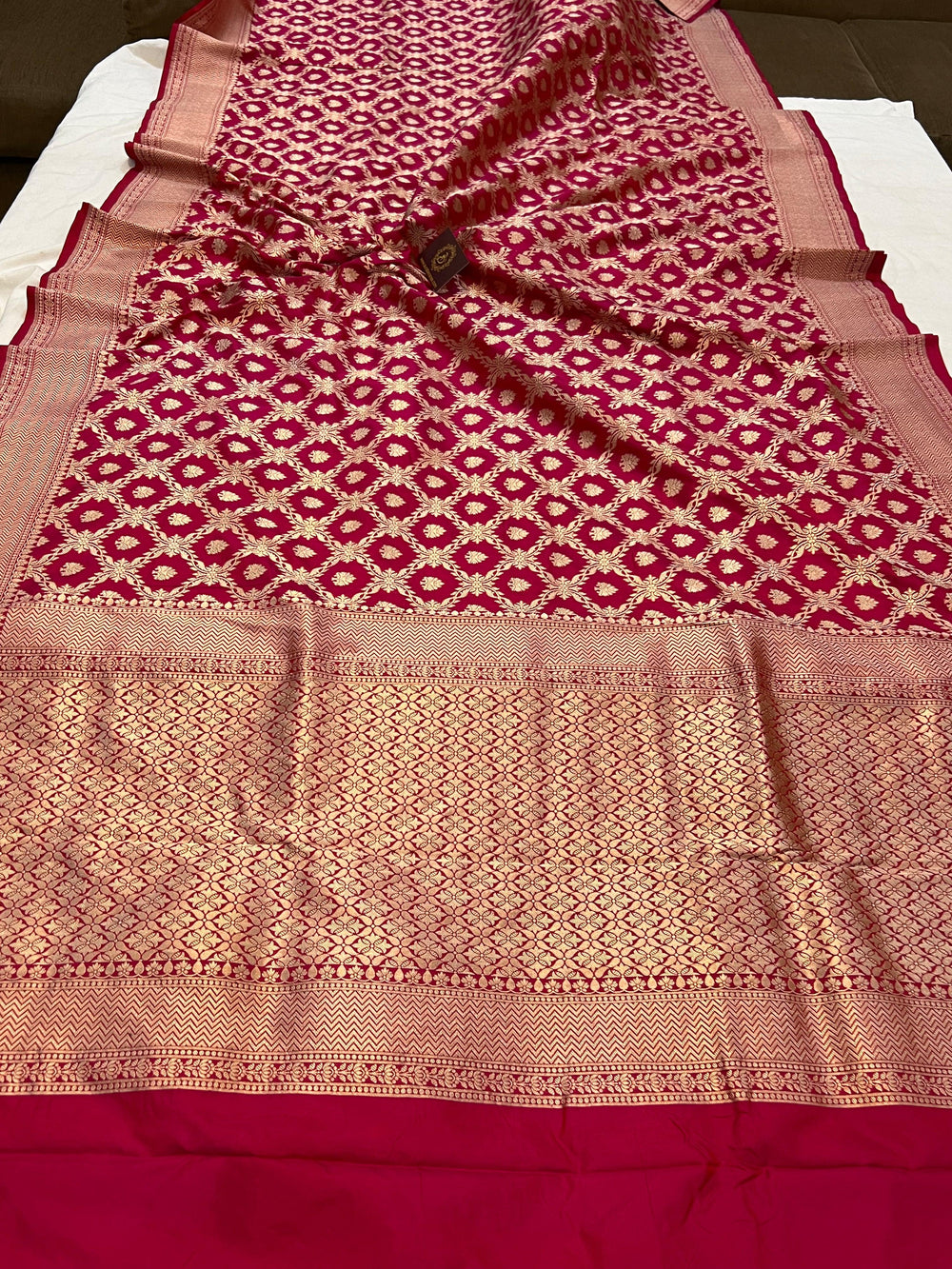 Maharani Pink Pure Banarasi Handloom Katan Silk Saree - Aura Benaras