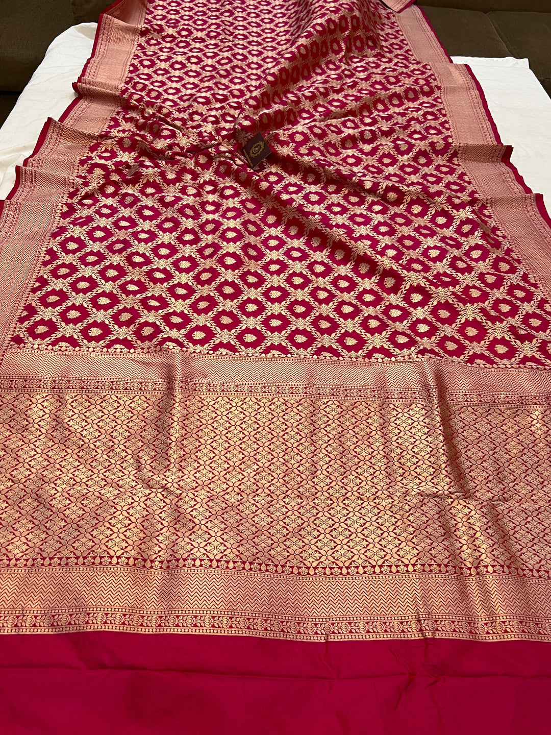 Maharani Pink Pure Banarasi Handloom Katan Silk Saree - Aura Benaras