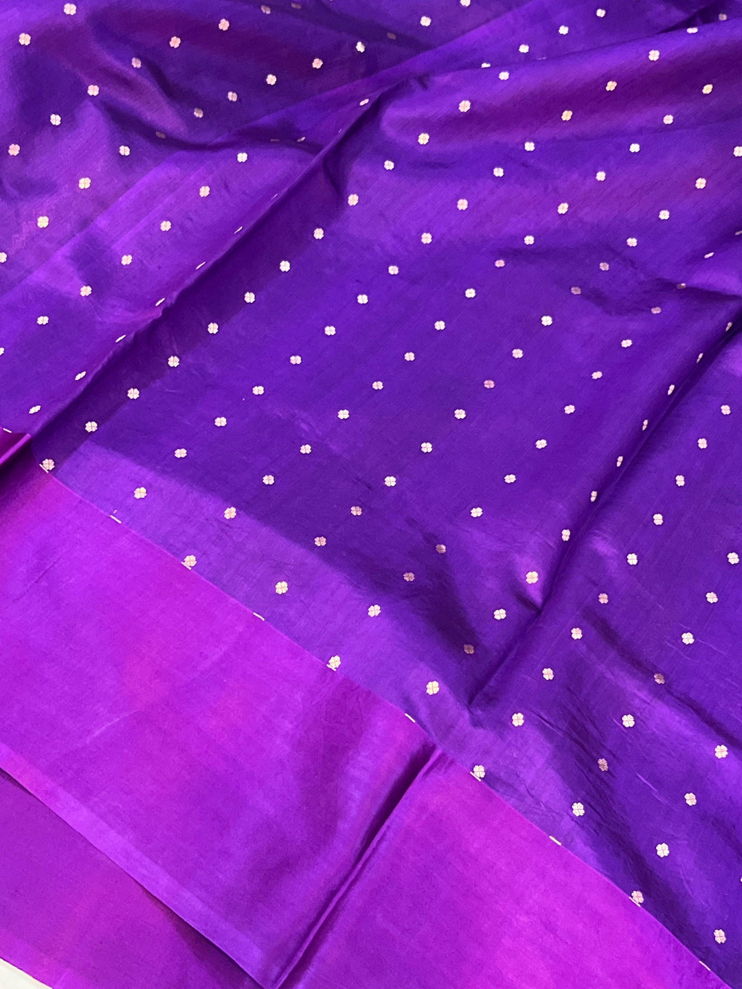 Purple Pure Banarasi Handloom Silk Saree - Aura Benaras