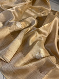 Golden Pure Banarasi Handloom Silk Saree - Aura Benaras