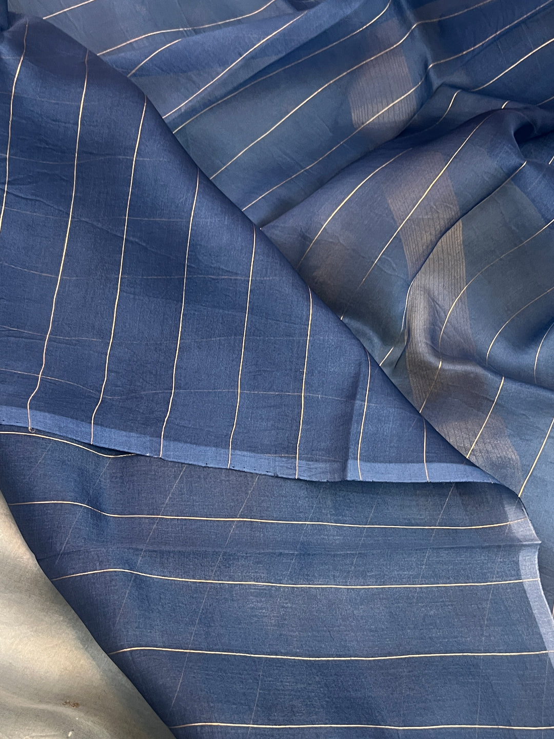 Grey Pure Kora Silk Handloom Banarasi Saree