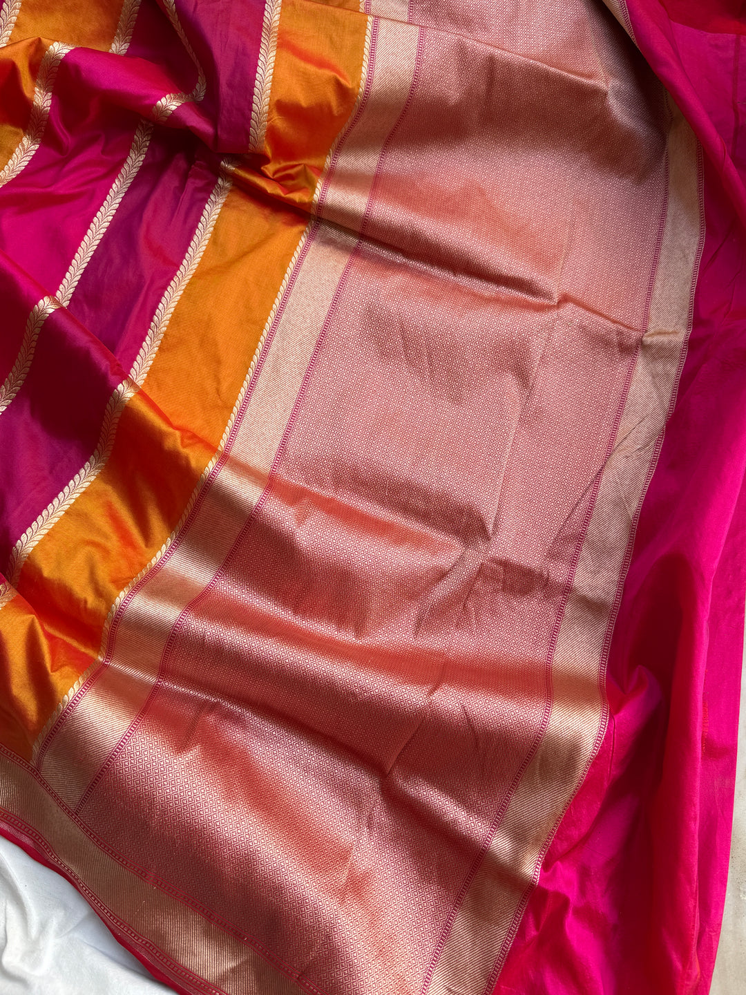 Pink Rangkaat Pure Katan Silk Banarasi Handloom Saree