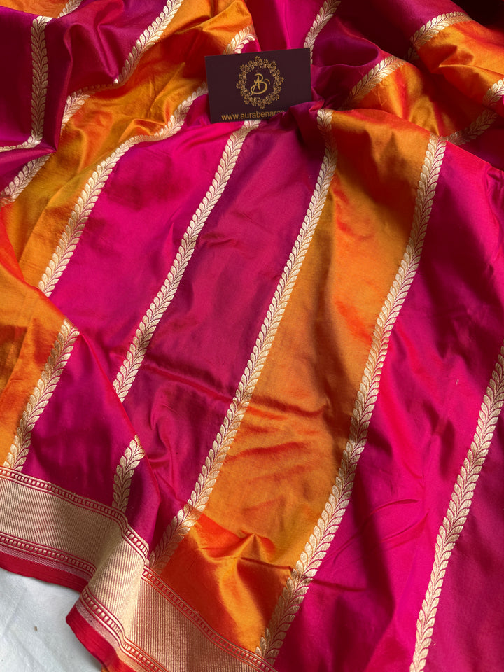 Pink Rangkaat Pure Katan Silk Banarasi Handloom Saree