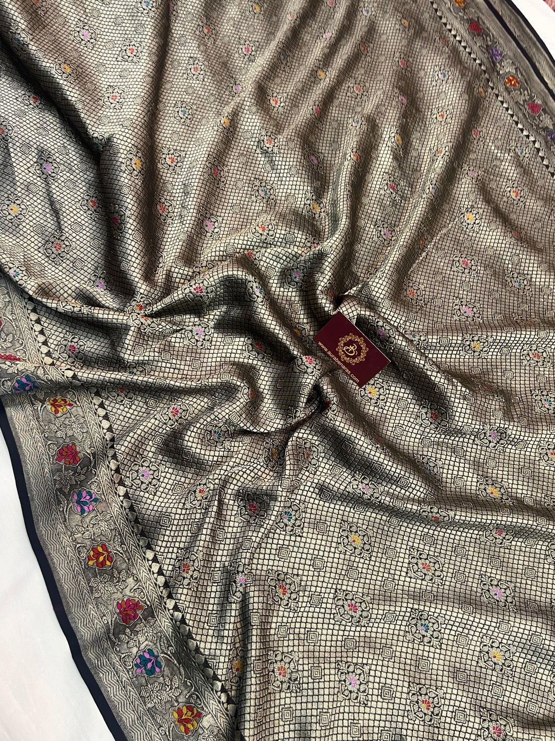 Black Pure Banarasi Handloom Khaddi Georgette Saree