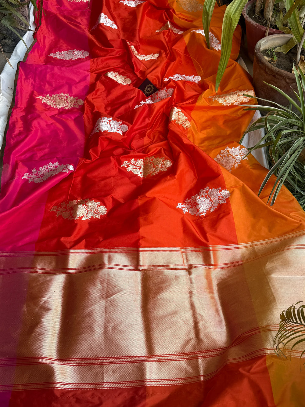 Pure Rangkaat Katan Silk Saree with Sona Rupa Butas