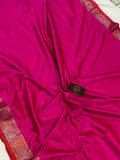 Rani Pink Banarasi Handloom Soft SIlk Saree - Aura Benaras