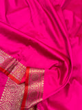 Rani Pink Banarasi Handloom Soft SIlk Saree - Aura Benaras