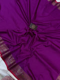 Purple Banarasi Handloom Soft Silk Saree - Aura Benaras