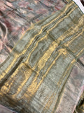 Green Banarasi Handloom Tissue Silk Saree - Aura Benaras