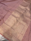 Onion Pink Pure Banarasi Handloom Katan Satin Silk Saree - Aura Benaras