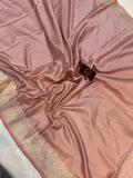 Onion Pink Pure Banarasi Handloom Katan Satin Silk Saree - Aura Benaras