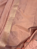 Onion Pink Pure Banarasi Handloom Katan Satin Silk Saree - Aura Benaras