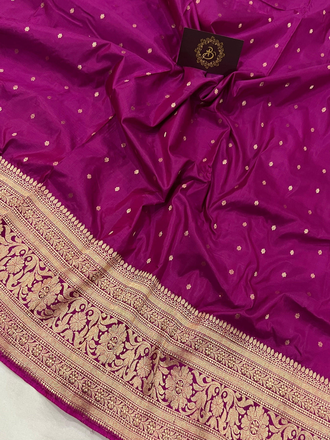 Magenta Pure Banarasi Handloom Katan Silk Saree - Aura Benaras