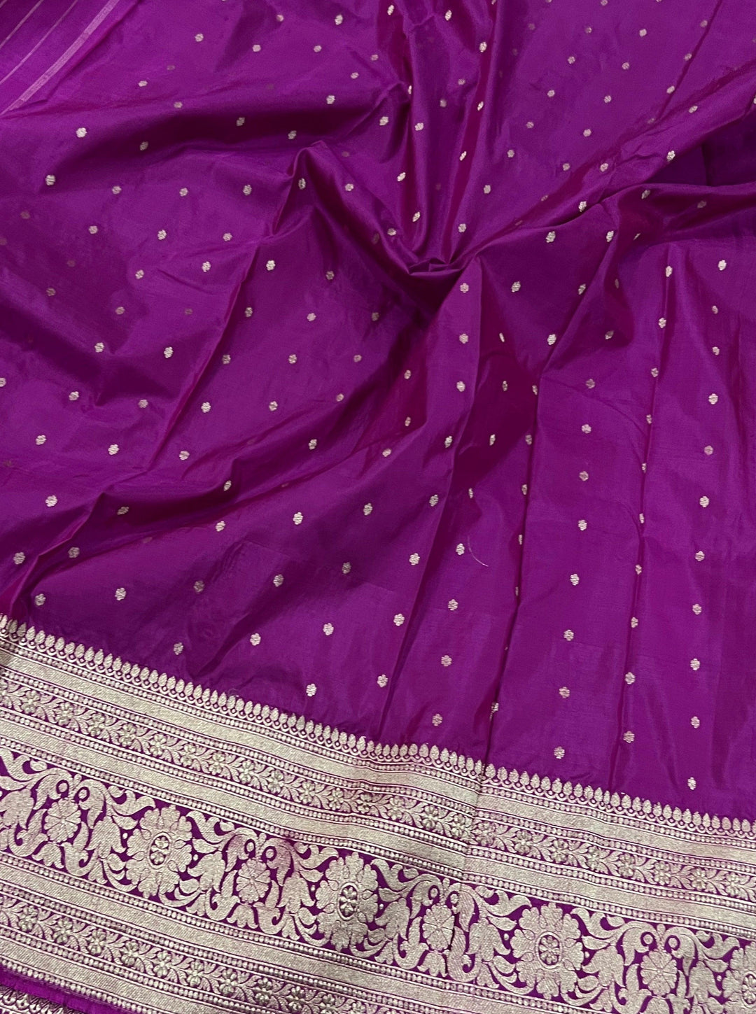 Magenta Pure Banarasi Handloom Katan Silk Saree - Aura Benaras