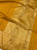 Mustard Yellow Pure Banarasi Handloom Katan Silk Saree - Aura Benaras