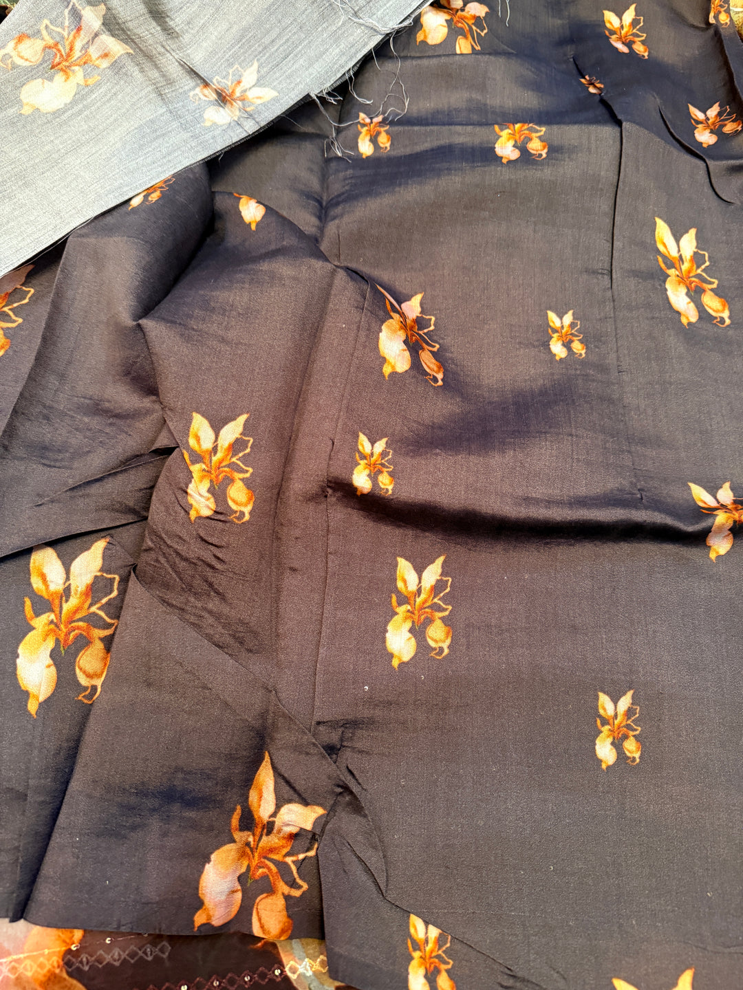 Black Pure Kora Silk Handloom Banarasi Saree