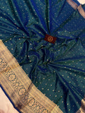 Rama Green Pure Banarasi Handloom Katan Silk Saree - Aura Benaras