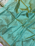 Seaform Green Pure Banarasi Handloom Katan Silk Saree - Aura Benaras