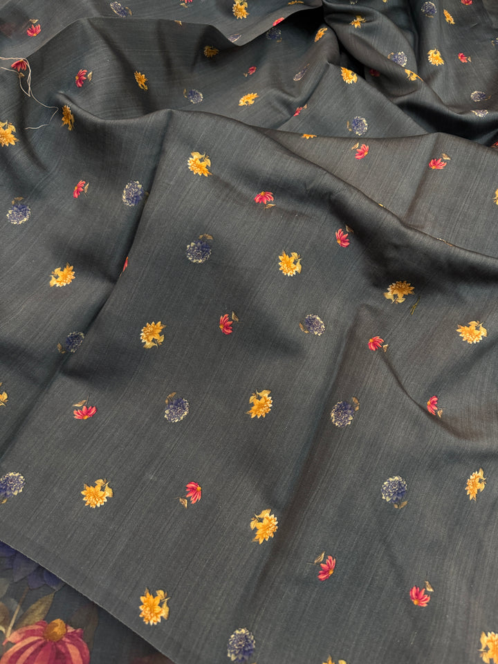 Black Banarasi Handloom Kora Silk Saree