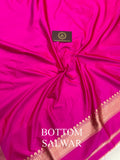 Hot Pink Katan Silk Handwoven Banarasi Suit Set - Aura Benaras