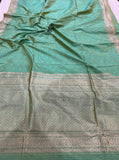 Seaform Green Pure Banarasi Handloom Katan Silk Saree - Aura Benaras